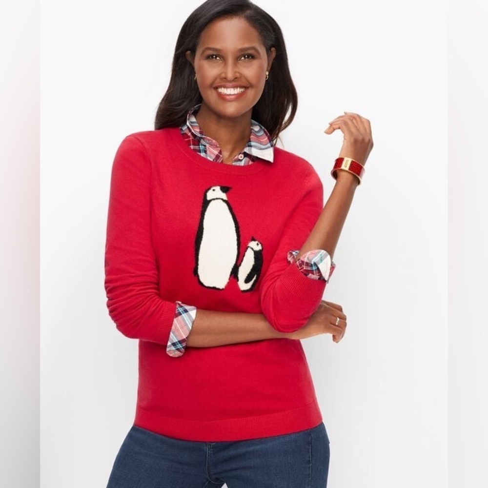 SUPERSOFT PENGUIN CREWNECK SWEATER by Talbots